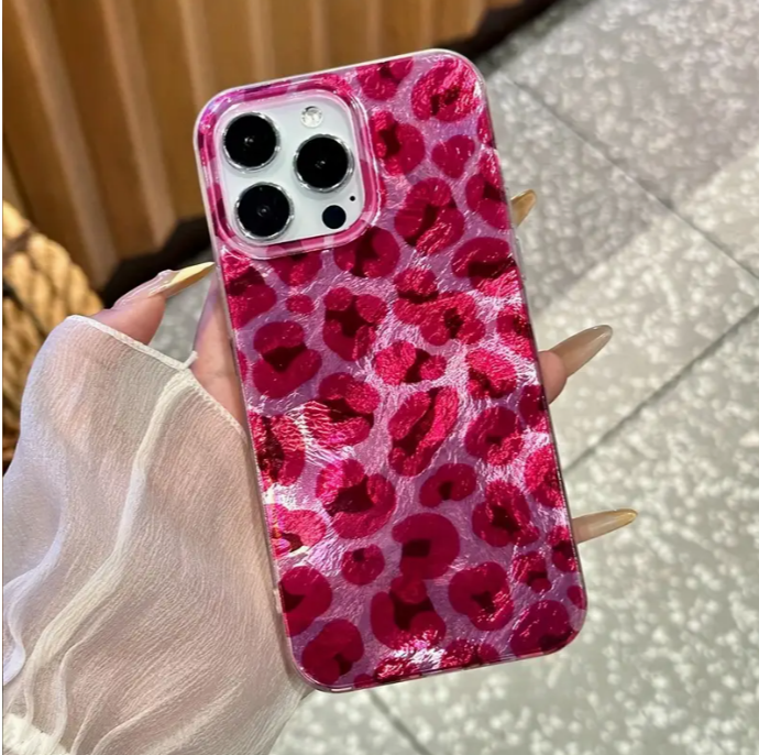 Pink Leopard iPhone Case – Aesthetic & Shockproof