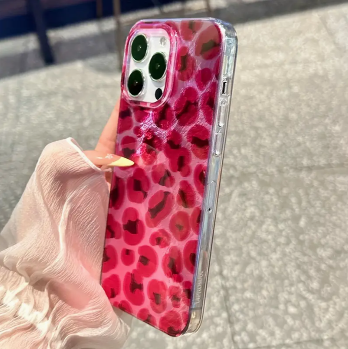 Pink Leopard iPhone Case – Aesthetic & Shockproof