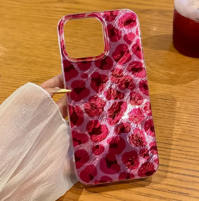 Pink Leopard iPhone Case – Aesthetic & Shockproof