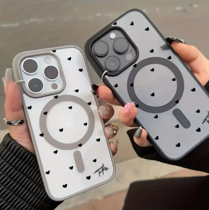 Black Heart iPhone Case β Magnetic, Anti-Drop, Aesthetic