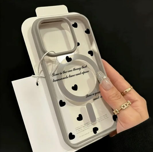 Black Heart iPhone Case – Magnetic, Anti-Drop, Aesthetic